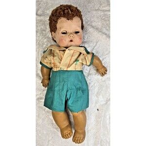 Vintage 1940s Composition Baby Doll 13" Tiny Tears American Character Damaged